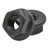M12-1.75 HEX FLANGE LOCKNUT NON-SERRATED DIN 6923 BLACK ZINC