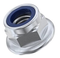 M5 DIN 6926 CLASS 8 NYLON FLANGE LOCK NUT NON-SERRATED ZINC