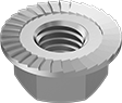 MEDIUM-STRENGTH STEEL SERRATED FLANGE LOCKNUT, CLASS 8, ZINC-PLATED, M5 X 0.8 MM THREAD