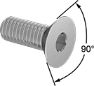 M6-1.0 X 30MM FLAT HEAD HEX DRIVE SCREW 18-8SS