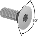 M8 X 1.25 MM THREAD, 25MM LONG, TORX FLAT HEAD SCREW HIGH-STRENGTH A286 STAINLESS STEEL