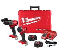 MILWAUKEE 3697-22 18V LITHIUM-ION BRUSHLESS CORDLESS HAMMER DRILL AND IMPACT DRIVER COMBO KIT