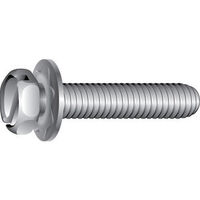 6-32 X 1/2&quot; HEX - SLOTTED INDENTED HEX HEAD ZINC FINISH STEEL SQUARE CONICAL WASHER SEMS MACHINE SC