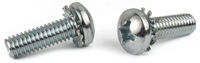 10-32 X 1/2&quot; PHILLIPS PAN EXTERNAL SEMS MACHINE SCREW FULLY THREADED ZINC