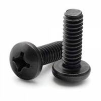 8-32 X 1&quot; PHILLIPS PAN HD MACH SCREW BLACK-OXIDE 18-8 STAINLESS STEE