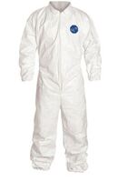 TYVEK COVERALLS ELASTIC WRISTS/ANKLES WHITE, LARGE