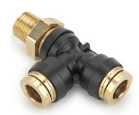 1/4&quot;T X 3/8&quot;MNPT MALE RUN TEE W/ DOUBLE CHECK VALVE