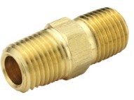 HEX NIPPLE, BRASS, 1/8 IN, PIPE