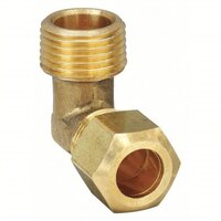 90 DEG COMPRESSION 3/8&quot; T X 1/2&quot; NPT MALE ELBOW BRASS