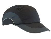 BASEBALL STYLE BUMP CAP WITH HDPE PROTECTIVE LINER AND ADJUSTABLE BACK BLACK
