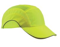 HI-VIS BASEBALL STYLE BUMP CAP WITH HDPE PROTECTIVE LINER AND ADJUSTABLE BACK HARD HAT CAP