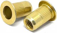 RIV-CAL2-3716-312- 3/8-16 X .690 LONG (.150-.312 GRIP)..LARGE FLANGE KNURLED BODY NUT SERT ZINC YE