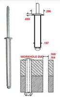 M4 X 40 ALUMINUM BLIND RIVET, WITH STEEL MANDREL, DOME HEAD, .157X (1.181-1.380 GRIP)