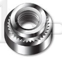 1/4-28 KNURLED SELF CLINCHING NUT, ZINC PLATED