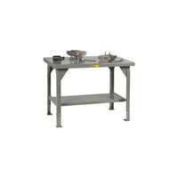 LITTLE GIANT HD WORK TABLE, 10,000 LB CAPACITY, SINGLE SHELF, ADJUSTABLE HEIGHT 28-37&quot;, 7 GA STEEL C