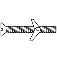 3/16&quot;-24 X 3&quot; TRUSS PHILLIPS/SLOTTED COMBO TOGGLE BOLT ZINC ( PKG QTY: 50PCS) (CASE QTY:600PCS).....