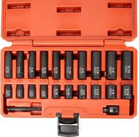 22 PIECE, 1/4 SOCKET SET, STANDARD 3/16” – 9/16” SAE, DEEP AND SHALLOW SOCKETS