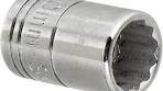 SK PROFESSIONAL TOOLS 43709 1/4 IN. DRIVE 12-POINT METRIC STANDARD CHROME SOCKET - 10MM, COLD FORGED