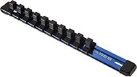 3/8-INCH DRIVE BLUE 9.84-INCH ALUMINUM SOCKET ORGANIZER - STORE UP TO 10 SOCKETS AND KEEP YOUR TOOL