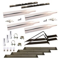 FULL FENDER MOUNTING KIT WITH TRIANGULAR UNDERMOUNTS, STAINLESS STEEL , 14 GA, THREADED POST MOUNT