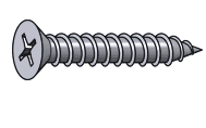 #8 X 1-1/4&quot; PHILLIPS FLAT TAPPING SCREW ZINC
