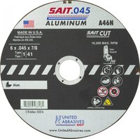 6&quot; X .045 X 7/8&quot; THIN CUT-OFF WHEEL TYPE 1 ALUMINUM FOR PORTABLE SAW 10,200RPM