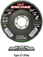TYPE 27 ENCORTYPE 27 ENCORE FLAP DISC, 4-1/2-INCH X 7/8-INCH Z 60X