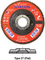 4-1/2&quot; X 7/8&quot; 80 GRIT OVATION FLAP DISC