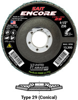 4-1/2 X 7/8 X 80 GRIT FLAP DISC ENCORE T29