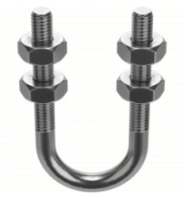 3/8-16&quot; X 4-1/8&quot; LONG X 3&quot; WIDE ROUND U-BOLT STAINLESS STEEL WITH 2 NUTS