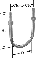 304 STAINLESS STEEL U-BOLT ..1/4&quot;-20 THREAD SHIZE, 1-3/8&quot; ID