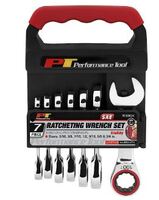 W30634 7-PIECE SAE STUBBY RATCHETING COMBINATION WRENCH SET