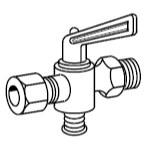 WEATHERHEAD A6764 SHUT OFF VALVE,..BRASS COMPRESSION FLARELESS, 3/8..TUBE X 1/4&quot; PIPE..