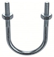 1/4-20 X 2&quot; ID X 3&quot; LENGTH LOW CARBON ZINC U-BOLT WITH NUTS &amp; WASHERS. (BASE PLATE NOT INCLUDED)