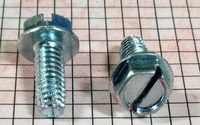 10-24 X 3/8 INDENTED HEX WASHER HEAD UNSLOTTED TYPE F THREAD CUTTING SCREW ZINC